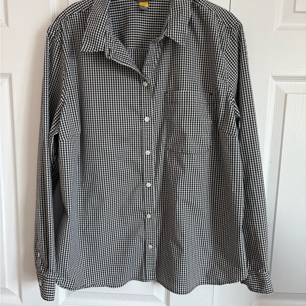 Eddie Bauer Women’s Black and White Checkered Shirt